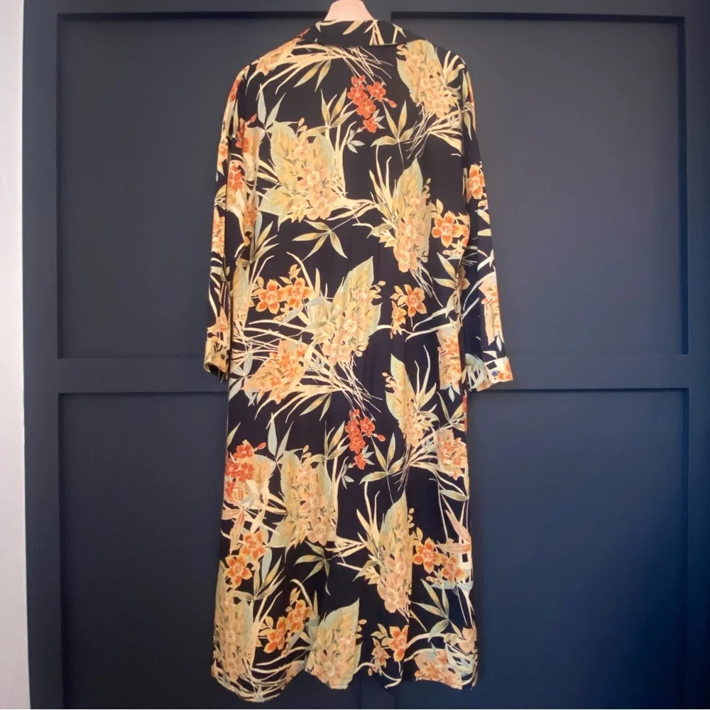 ZARA made in Morocco black shirt dress with floral detail. Size Medium. - Picture 8 of 14